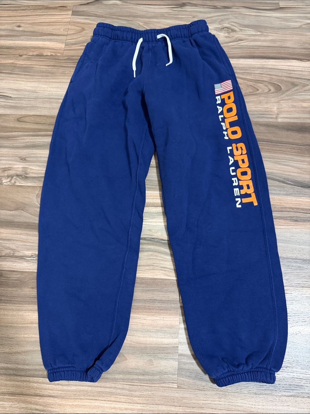 Vtg. Polo Sport Ralph Lauren Men’s S Sweatpants Fleece Joggers Blue Spell Out
